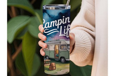 Camping Life 20oz Tumbler Wrap Sublimation DesignSVG 