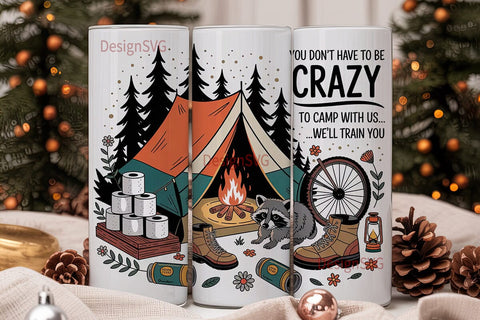 Camping Life 20oz Tumbler Wrap Sublimation DesignSVG 