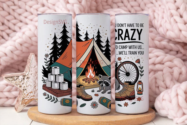 Camping Life 20oz Tumbler Wrap Sublimation DesignSVG 