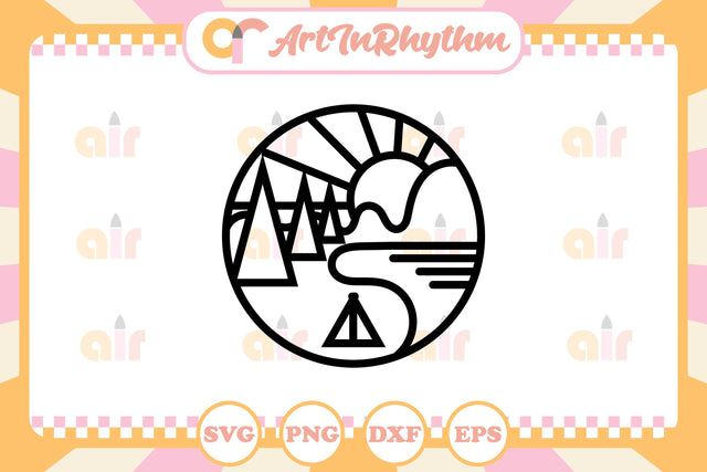 Camping Line Art Logo SVG Artinrhythm shop 