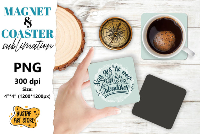 Camping magnet design/Camping coaster. Mountain sublimation Sublimation Yustaf Art Store 