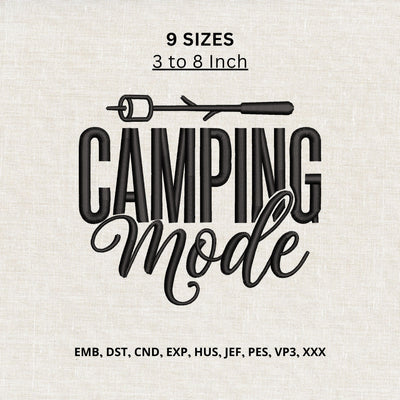 Camping Mode Machine Embroidery Design Campfire Roasting Fork Outdoor Quote Embroidery File Embroidery/Applique DESIGNS PatternFeed8 