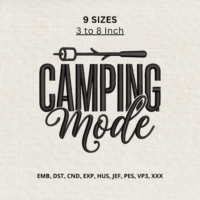 Camping Mode Machine Embroidery Design Campfire Roasting Fork Outdoor Quote Embroidery File Embroidery/Applique DESIGNS PatternFeed8 