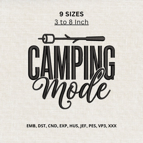 Camping Mode Machine Embroidery Design Campfire Roasting Fork Outdoor Quote Embroidery File Embroidery/Applique DESIGNS PatternFeed8 