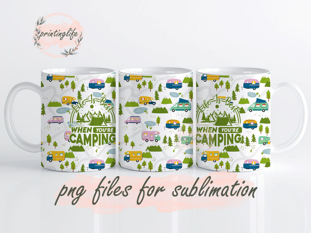 Camping Mug Wrap Png, Camping Wrap, Sublimation, Instant Download 11oz Sublimation PrintingLife 