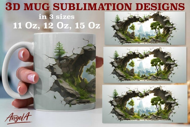 Camping mug wrap sublimation designs / forest, wild nature Sublimation Angelina Semenova 