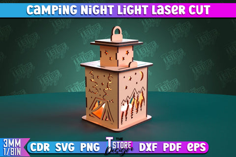 Camping Night Light Bundle | Home Design | Night Lamp | Camping Vibes | CNC Files SVG The T Store Design 