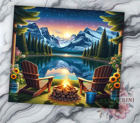 Camping Outdoors 20oz Tumbler Wrap PNG, Camping Tumbler Png, Straight & Tapered Tumbler Wrap, Instant Digital Download Sublimation Li Zamperini 