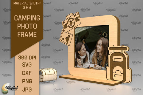 Camping Photo Frames SVG Bundle. Photo Frames Laser Cut SVG Evgenyia Guschina 