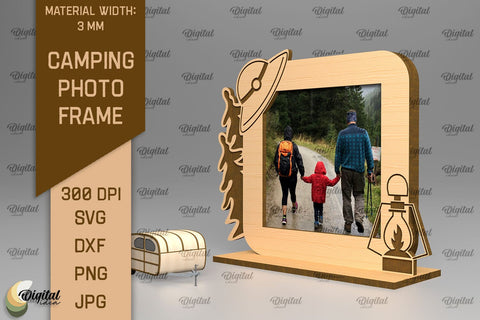 Camping Photo Frames SVG Bundle. Photo Frames Laser Cut SVG Evgenyia Guschina 