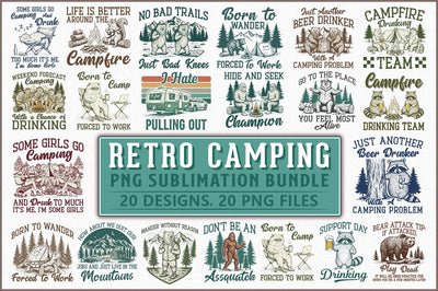 Camping PNG Bundle, Camper Life PNG Sublimation Shetara Begum 