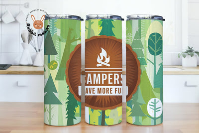 Camping Queen Tumbler Wrap, Campers Have More Fun 20 oz Skinny Sublimation Tumbler Design, Glamping Sublimation Design Png, Camping Tumbler Png Downloads Sublimation Rabbitmakies 