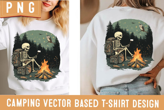 Camping Shirt Design PNG | Retro Campfire Sublimation | Tent Adventure Clipart | Outdoor Nature Hiking PNG for Cricut & Sublimation Sublimation BlackCatsMedia 