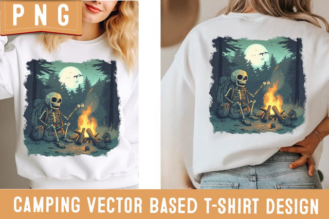 Camping Shirt Design PNG | Retro Campfire Sublimation | Tent Adventure Clipart | Outdoor Nature Hiking PNG for Cricut & Sublimation Sublimation BlackCatsMedia 