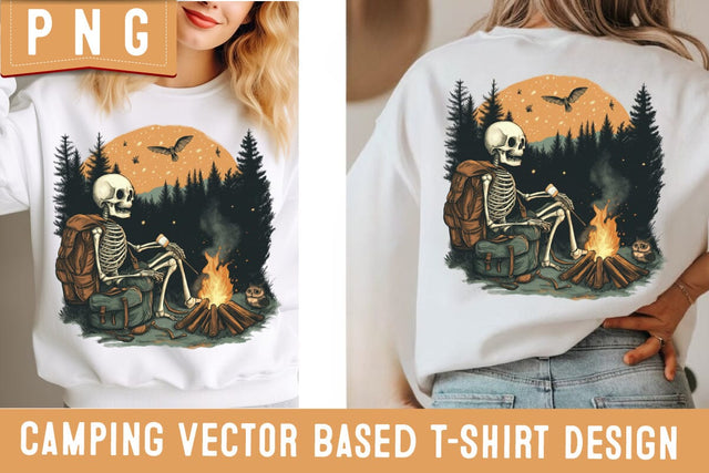 Camping Shirt Design PNG | Retro Campfire Sublimation | Tent Adventure Clipart | Outdoor Nature Hiking PNG for Cricut & Sublimation Sublimation BlackCatsMedia 