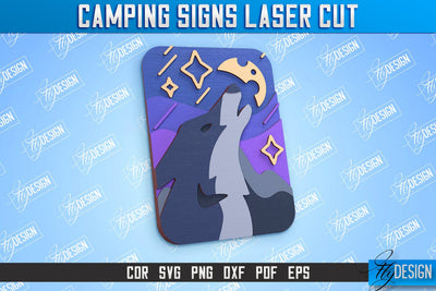 Camping Sign | 3D Sign Design | Camping Vibes | Adventure | CNC File SVG Fly Design 