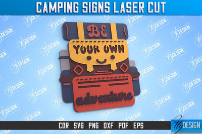 Camping Sign | 3D Sign Design | Camping Vibes | Adventure | CNC File SVG Fly Design 