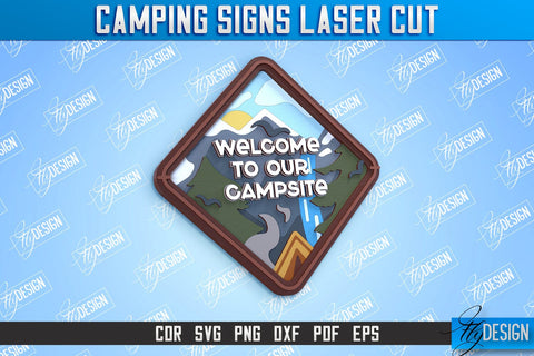 Camping Sign Bundle | 3D Sign Design | Camping Vibes | Adventure | CNC File SVG Fly Design 