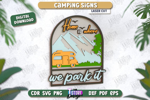 Camping Signs Bundle | 3D Camping Scene | Adventure Vibe | Hiking | CNC Files SVG The T Store Design 