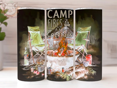 Camping Summer 20oz Tumbler Png, Straight & Tapered Tumbler Png, Campfire Tumbler Png, Digital Download PNG Sublimation Lara' s Designs 