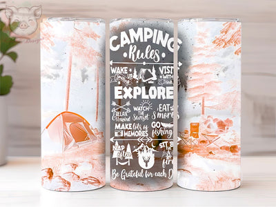 Camping Summer 20oz Tumbler Png, Straight & Tapered Tumbler Png, Camping Rules Tumbler Png, Digital Download PNG Sublimation Lara' s Designs 