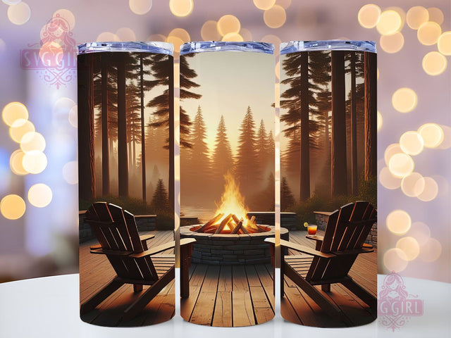 Camping Summer 20oz Tumbler Wrap Sublimation Design, Straight Tapered Tumbler Wrap, Campfire Tumbler Png, Instant Digital Download Sublimation SvggirlplusArt 
