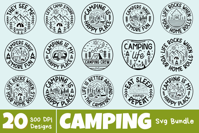 Camping Svg Bundle SVG Regulrcrative 