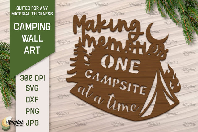 Camping SVG Laser Cut Files. Camping Sign Paper Cut SVG Evgenyia Guschina 