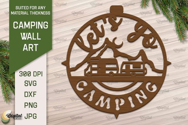 Camping SVG Laser Cut Files. Camping Sign Paper Cut SVG Evgenyia Guschina 
