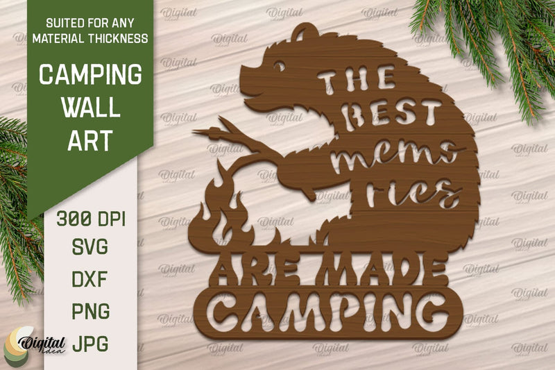 Camping SVG Laser Cut Files. Camping Sign Paper Cut SVG Evgenyia Guschina 