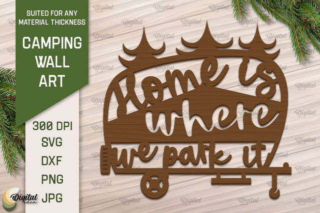 Camping SVG Laser Cut Files. Camping Sign Paper Cut SVG Evgenyia Guschina 