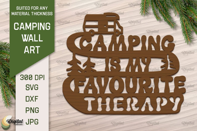 Camping SVG Laser Cut Files. Camping Sign Paper Cut SVG Evgenyia Guschina 