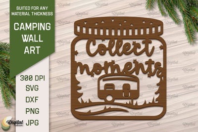 Camping SVG Laser Cut Files. Camping Sign Paper Cut SVG Evgenyia Guschina 