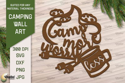 Camping SVG Laser Cut Files. Camping Sign Paper Cut SVG Evgenyia Guschina 