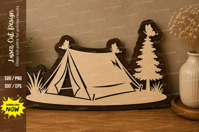 Camping Tent Forest laser cut svg File SVG Regulrcrative 