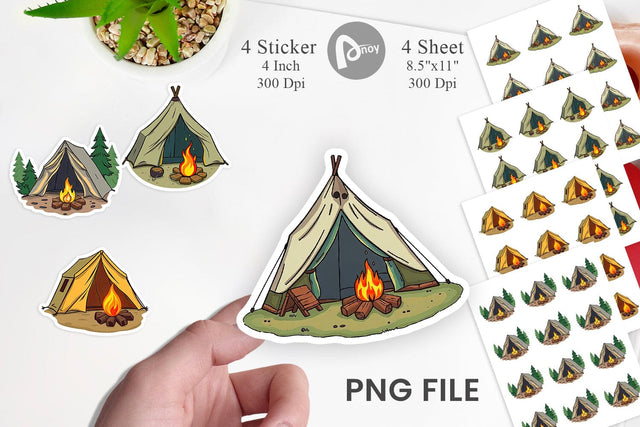 Camping Tent Sticker Sublimation artnoy 