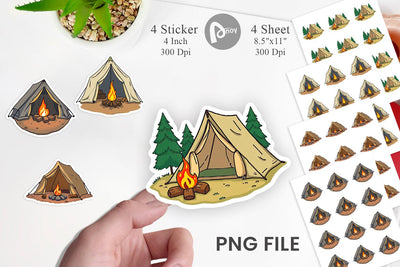 Camping Tent Sticker Sublimation artnoy 