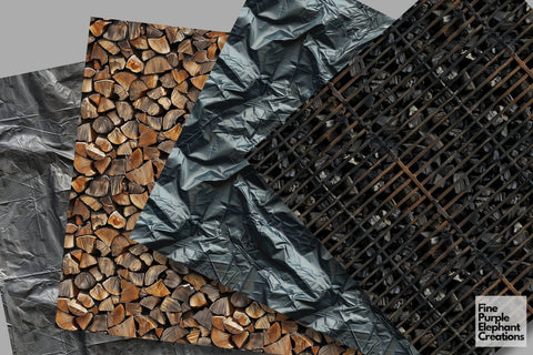 Camping Texture Digital Paper - Summer Vacation Tent Camp Digital Pattern Fine Purple Elephant Creations 