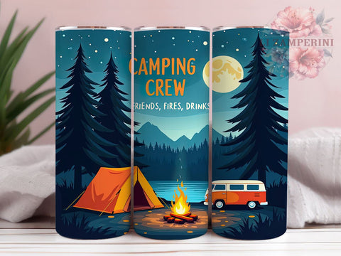 Camping Tumbler, Adventure Design, Friends Gathering, Fire Pit Fun, Outdoor Drinks, 20oz Tumbler, Nature Lovers Sublimation Li Zamperini 