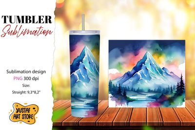 Camping tumbler. Mountain tumbler wrap Sublimation Yustaf Art Store 