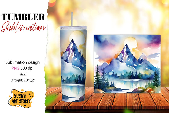 Camping tumbler. Mountain tumbler wrap Sublimation Yustaf Art Store 
