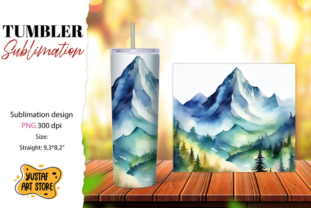 Camping tumbler. Mountain tumbler wrap Sublimation Yustaf Art Store 