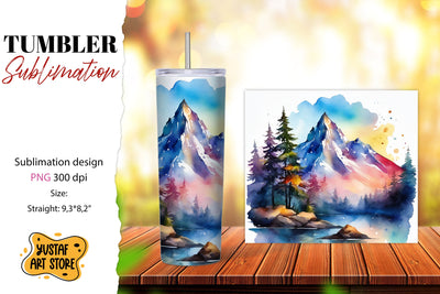Camping tumbler. Mountain tumbler wrap Sublimation Yustaf Art Store 