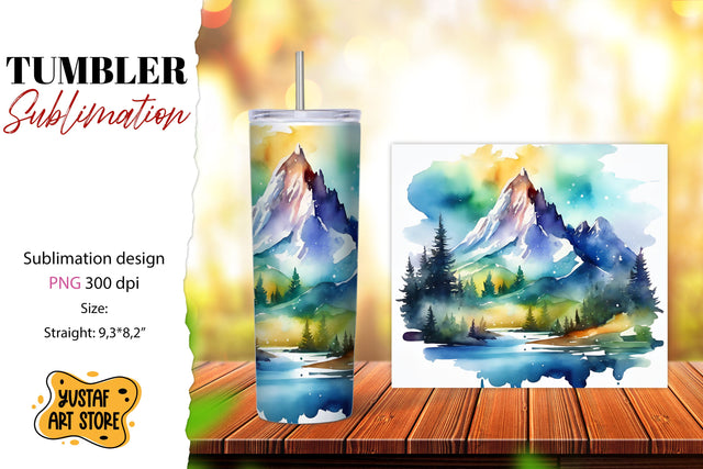 Camping tumbler. Mountain tumbler wrap Sublimation Yustaf Art Store 