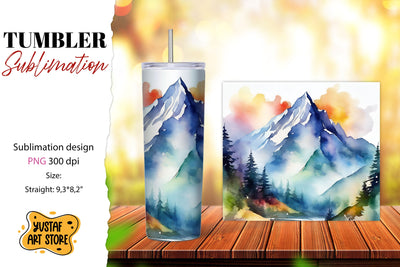 Camping tumbler. Mountain tumbler wrap Sublimation Yustaf Art Store 