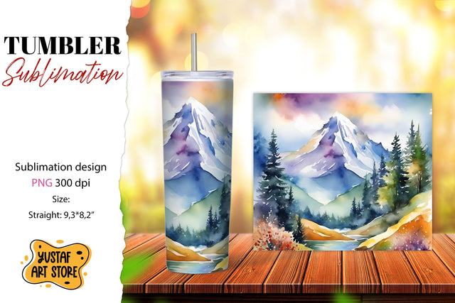 Camping tumbler. Mountain tumbler wrap Sublimation Yustaf Art Store 