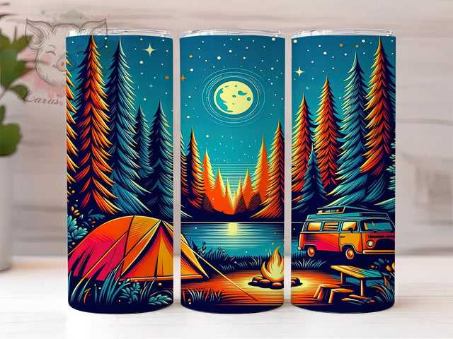Camping Tumbler, Outdoor Adventure Design, Sublimation Wrap, 20oz Tumbler, Camping Gift, Nature Lover Gift, Camping Crew Sublimation Lara' s Designs 