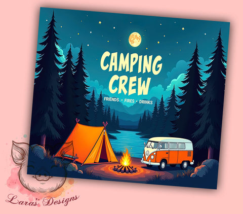 Camping Tumbler, Outdoor Adventure Design, Sublimation Wrap, 20oz Tumbler, Camping Gift, Nature Lover Gift, Camping Crew Sublimation Lara' s Designs 