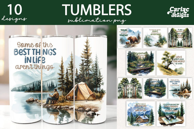 Camping Tumbler Wrap Sublimation Bundle Sublimation Carla C Designs 