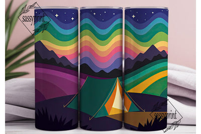 Camping Under the Stars Tumbler Wrap Sublimation sassyprint 